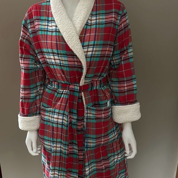 Lands' End Intimates & Sleepwear Lands End Sherpa Lined Plaid